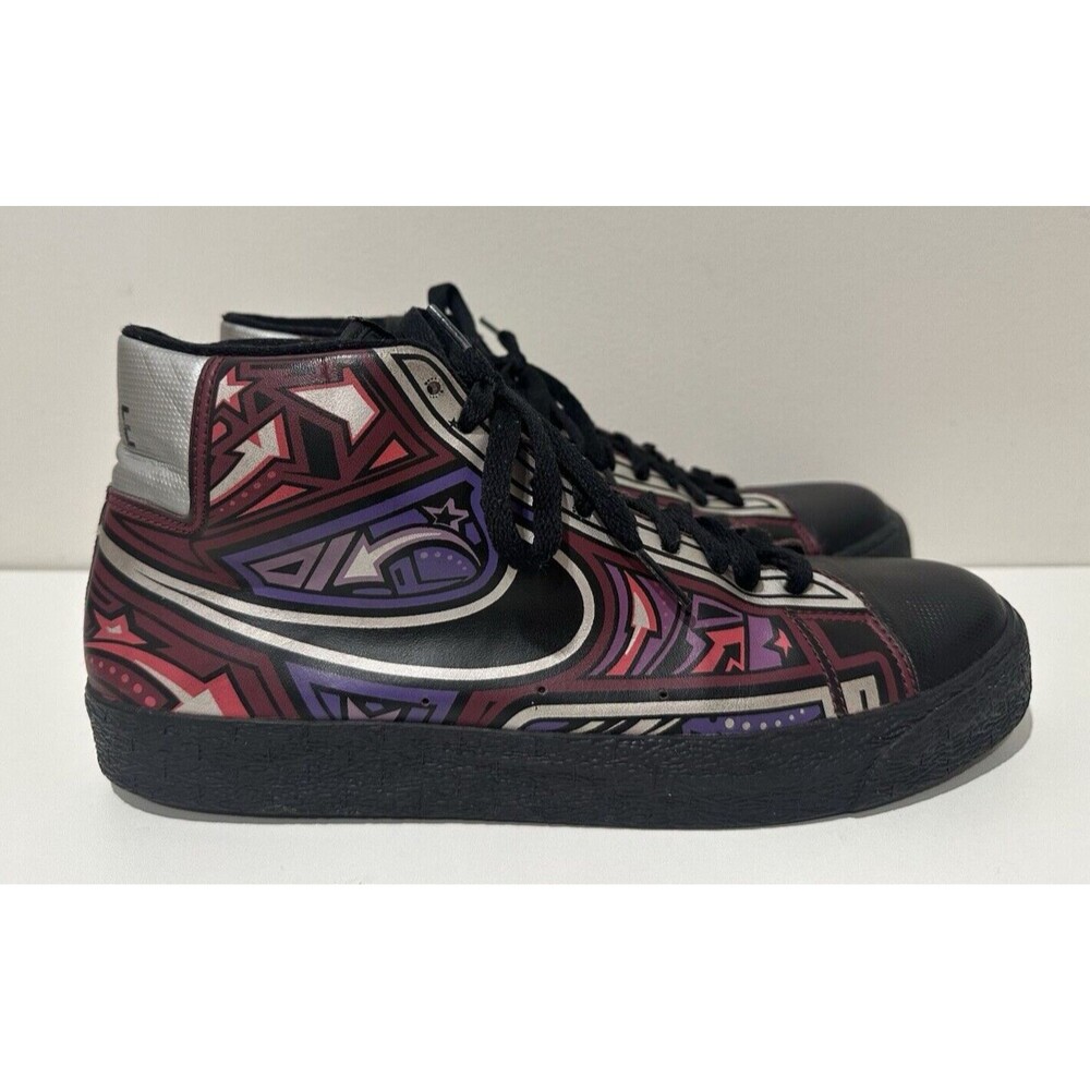 Nike men sz 9.5 blazer high cherrywood illustrated multicolor 315877-003 sneaker - Picture 3 of 12